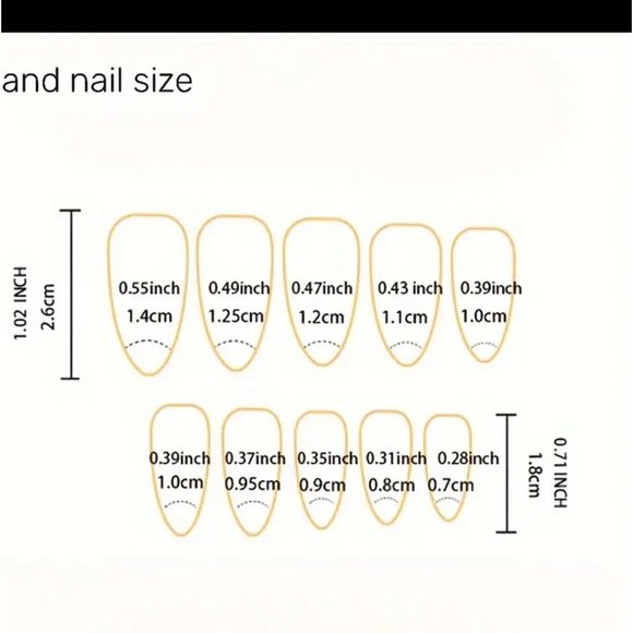 NEW Set of 24 NAILS with rhinestones Pointed French tip - Picture 3 of 3